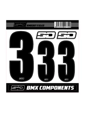 SD Front + 2 Side Plate Number Kit V3 Black